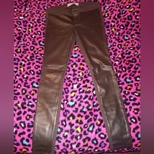Hollister faux leather olive green leggings size 3. Super cute!